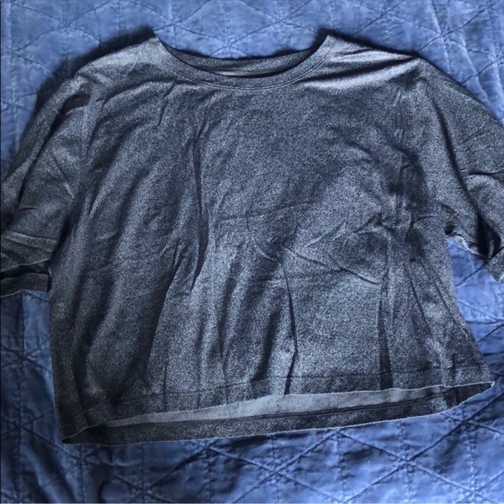 Grey speckled lulu crop top
